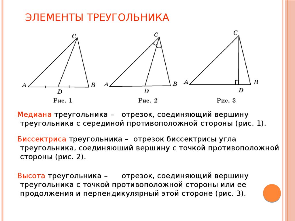 Элементами треугольника являются. Медиана биссектриса и высота треугольника 7 класс. Медиана биссектриса высота 7 класс. Понятие Медианы высоты и биссектрисы треугольника. Что такое Медиана биссектриса и высота треугольника 7 класс геометрия.