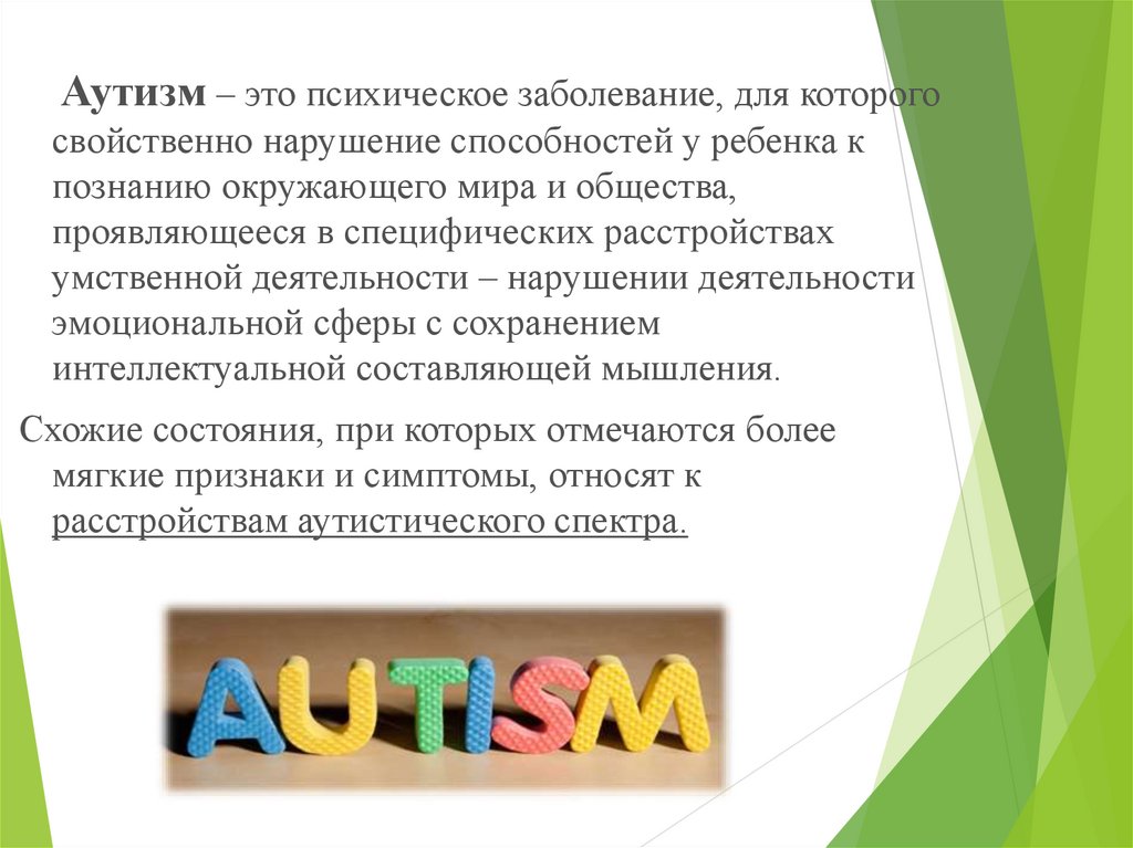 Реферат: Симптомы аутизма