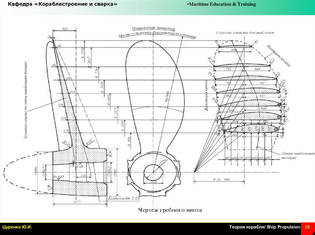 Чертеж гребного винта