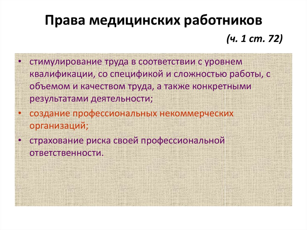 Трудовое право в медицинской деятельности