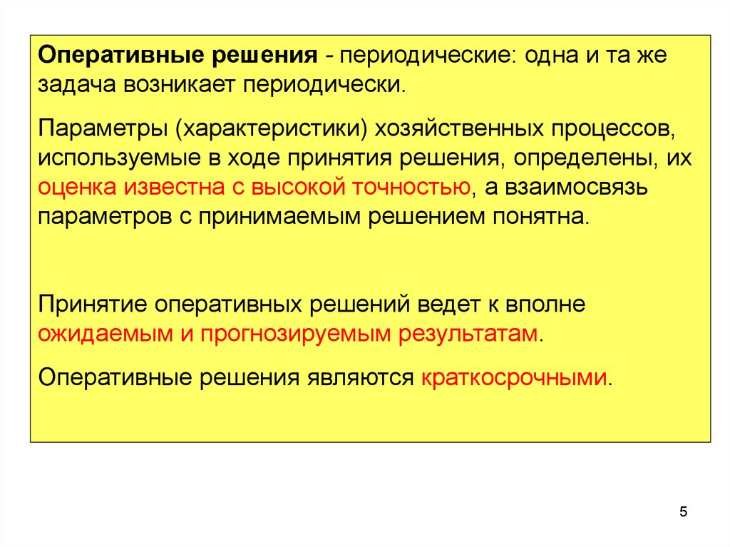 Оперативные решения в организации