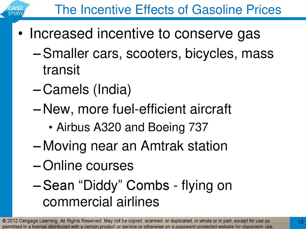 The Incentive Effects of Gasoline Prices