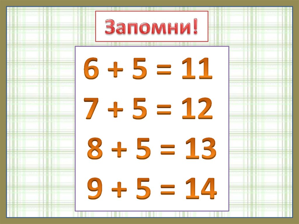 Сложение вида 5 презентация