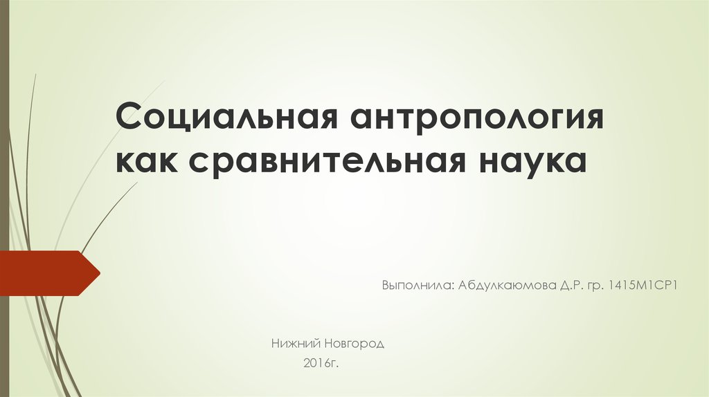 Социальная антропология презентация