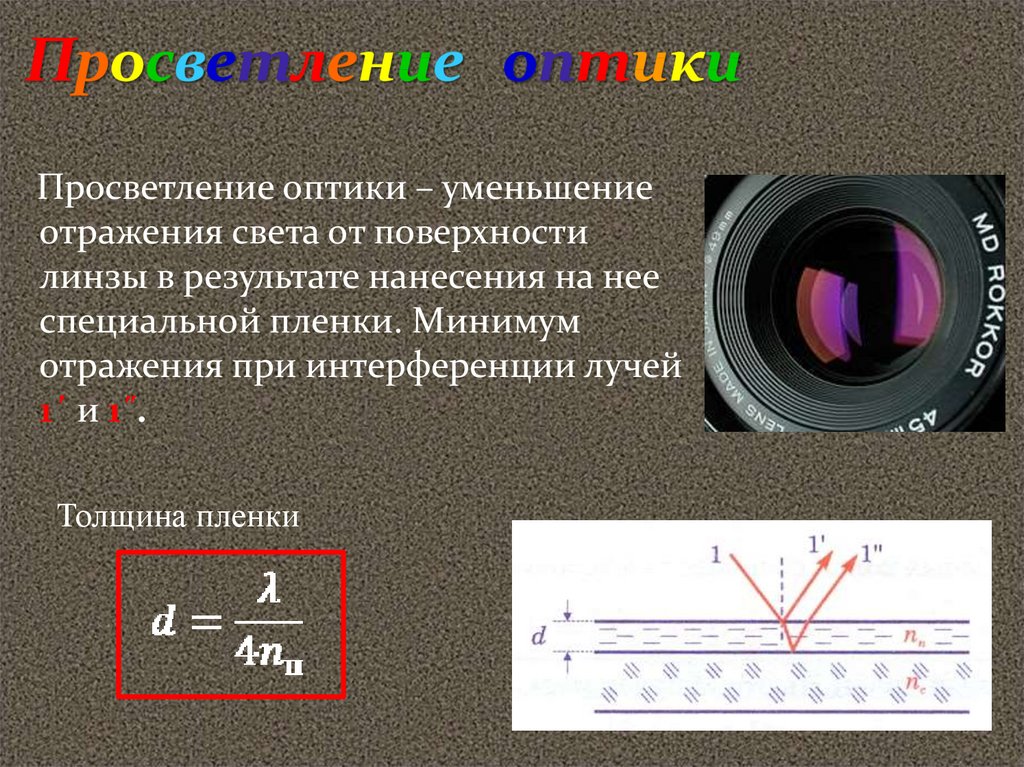 Принцип фотографии на пленку физика