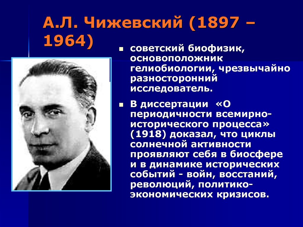 А.Л. Чижевский (1897 – 1964)