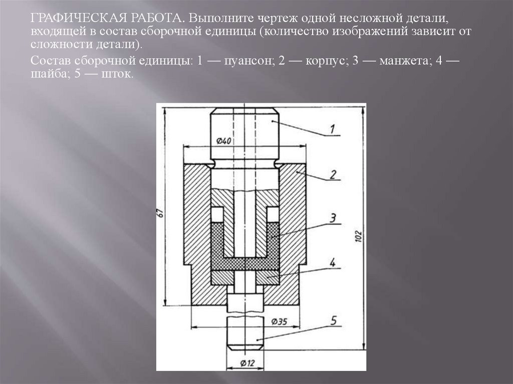 Детали сборочные единицы