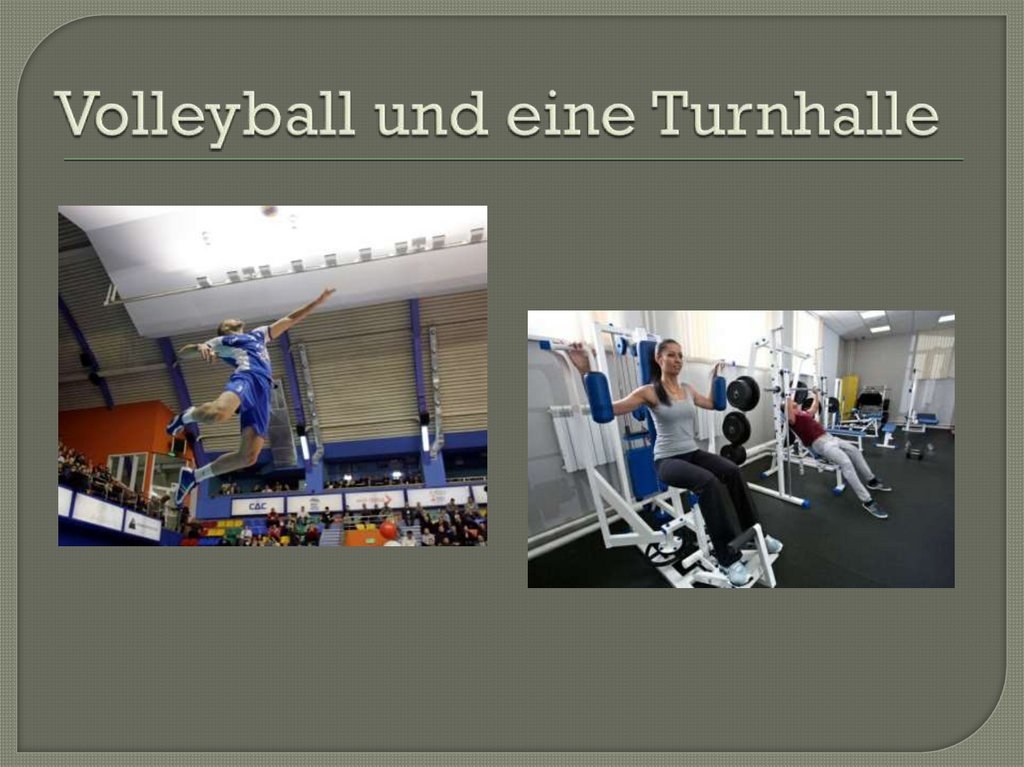 Volleyball und eine Turnhalle