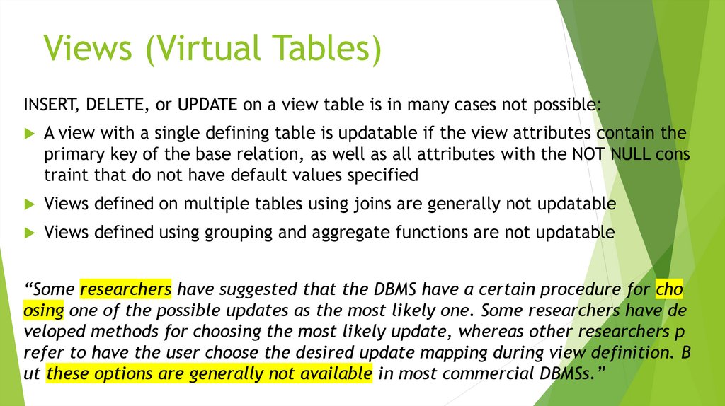 Views (Virtual Tables)