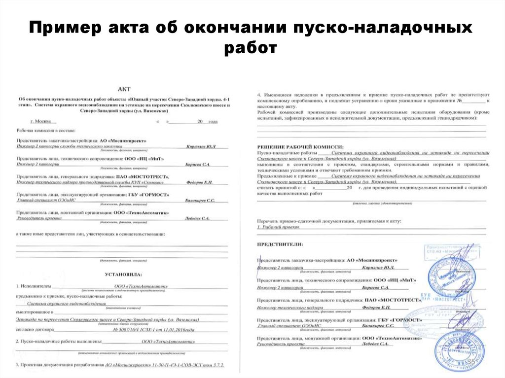 Образец ведомости смонтированного оборудования пожарной сигнализации