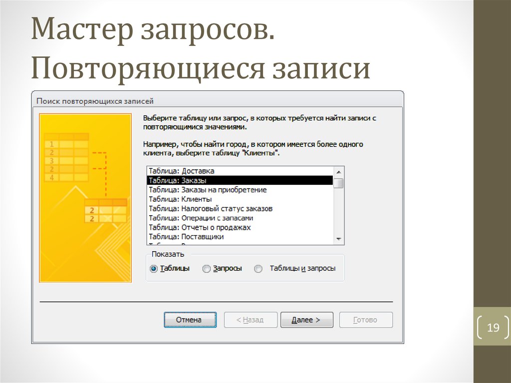 Повторяться запись. Мастер запросов. Запрос повторяющиеся записи access. Повторяющиеся записи в access. Что такое запрос на повторяющиеся записи?.