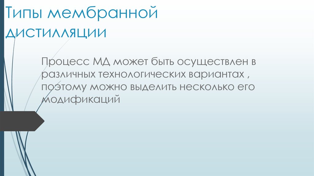 Типы мембранной дистилляции