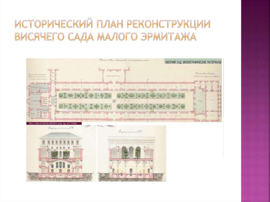 исторический план реконструкции Висячего сада Малого Эрмитажа