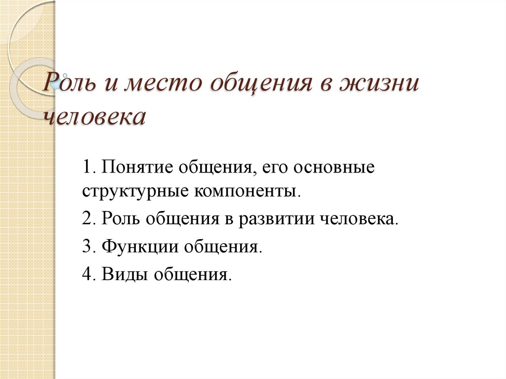 Роль общения в жизни человека презентация 6 класс