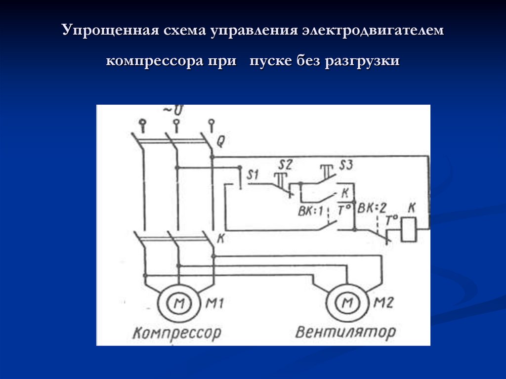 Схема управления компрессором по давлению