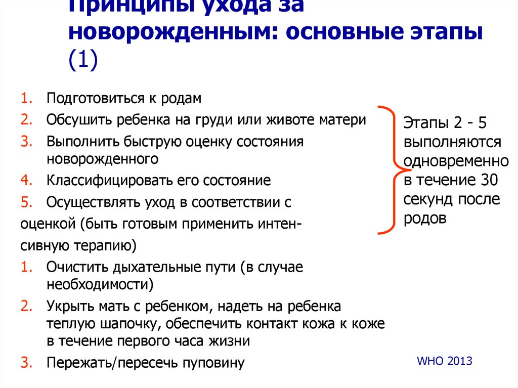 Составление планов обучения уходу за новорожденным