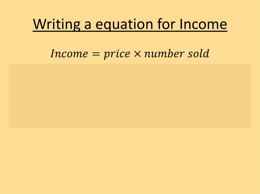 Writing a equation for Income