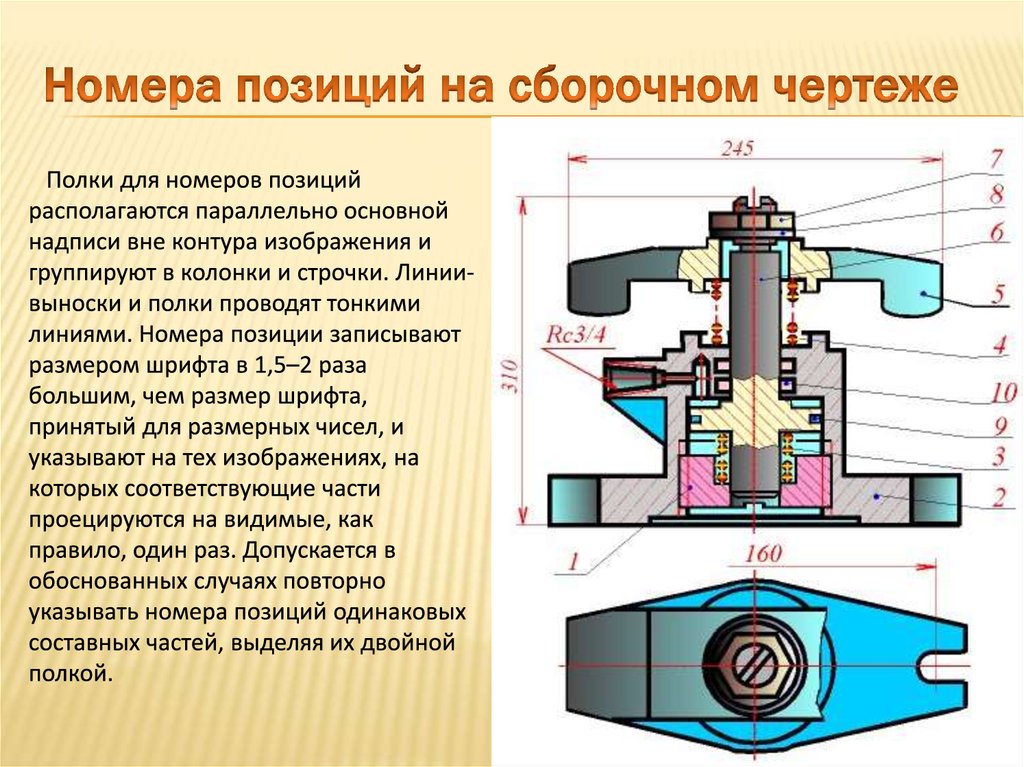 Проставление позиций на чертеже гост