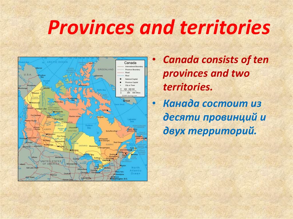 Provinces and territories