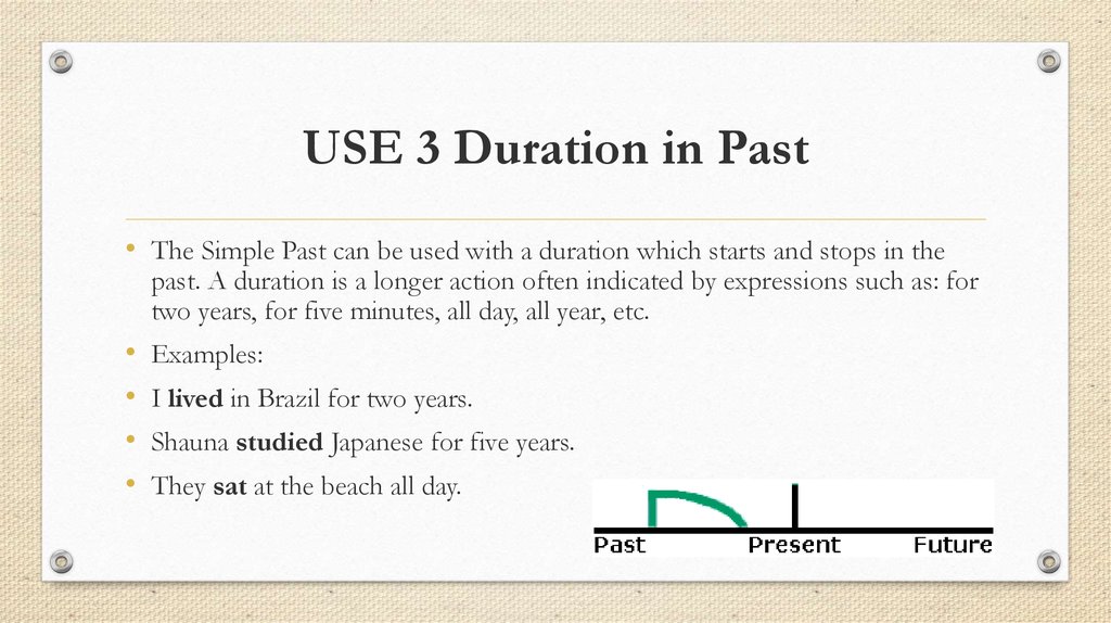 USE 3 Duration in Past