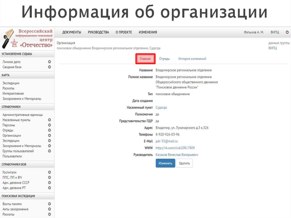 Информация об организации