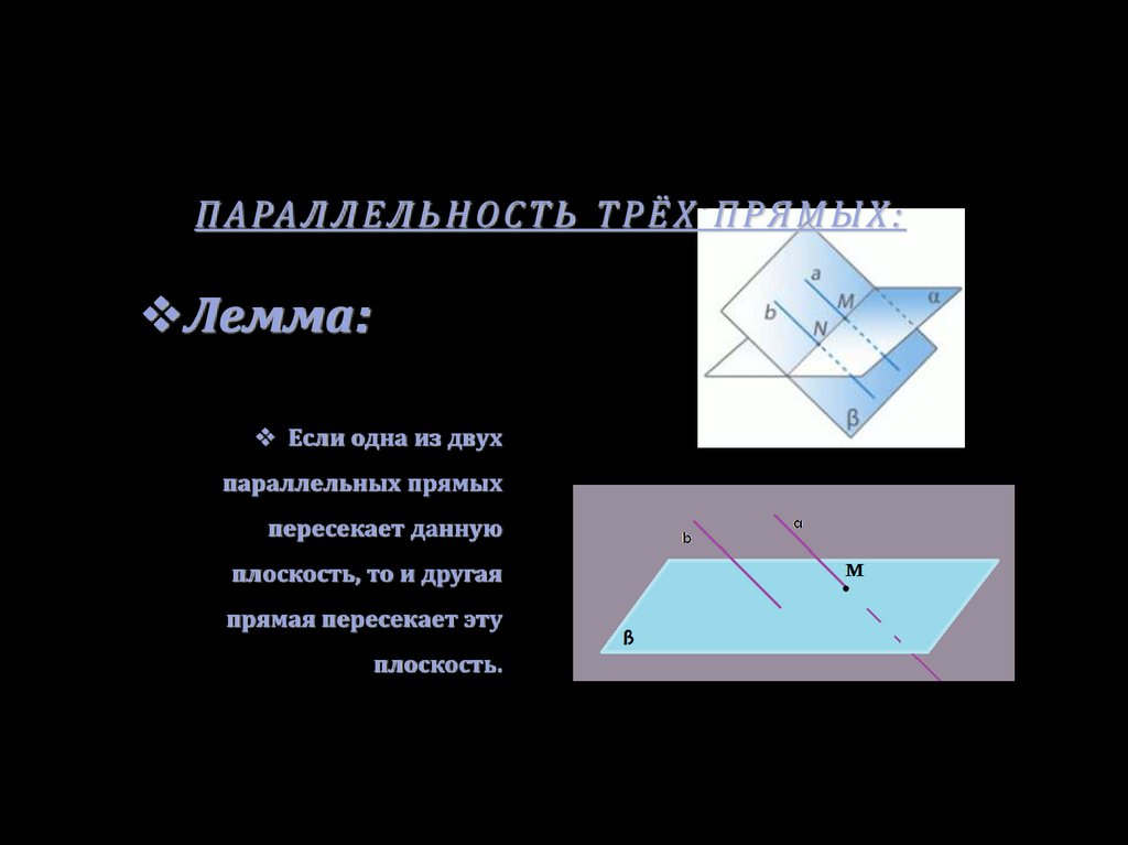 Теоремы параллельности