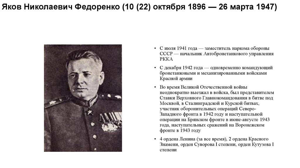 Яков Николаевич Федоренко (10 (22) октября 1896 — 26 марта 1947)