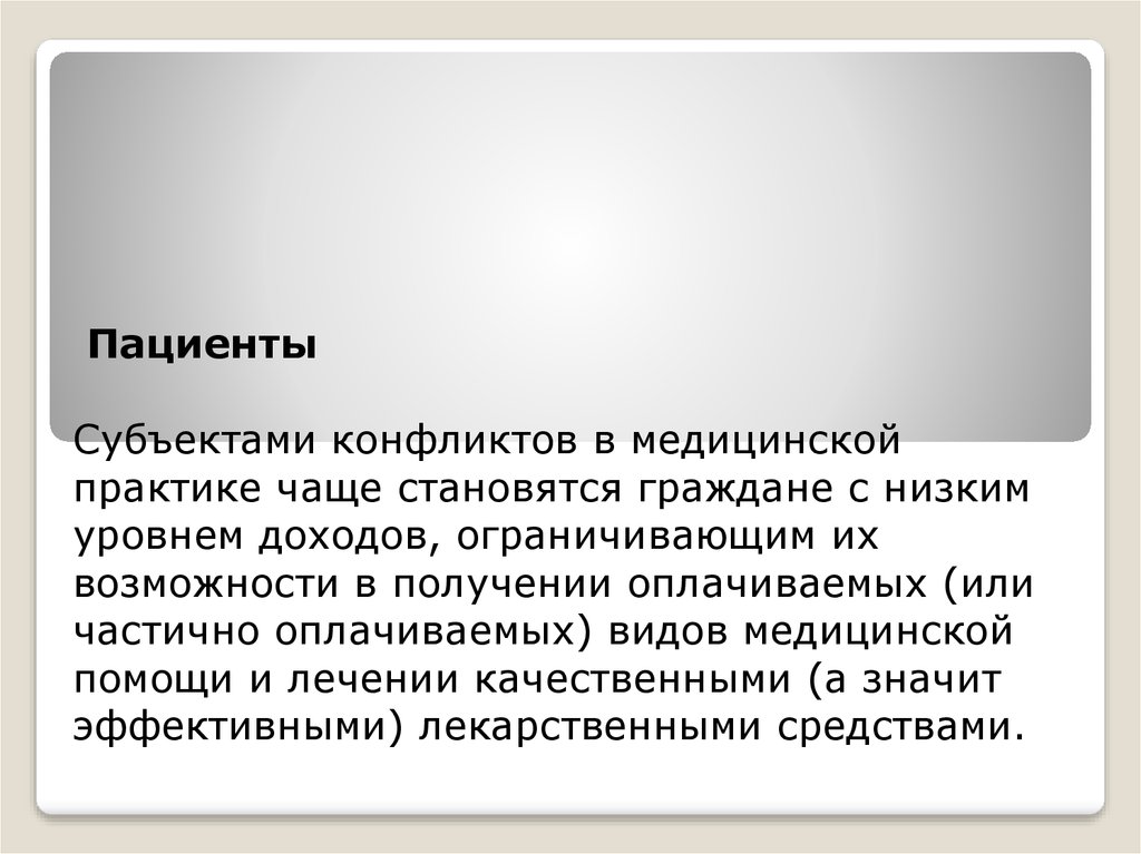 Практик часто. Пациент как субъект экономических отношений. Конфликты в медицинской практике. Пациент как субъект экономических отношений презентация. Исходы конфликта в медицинской практике.