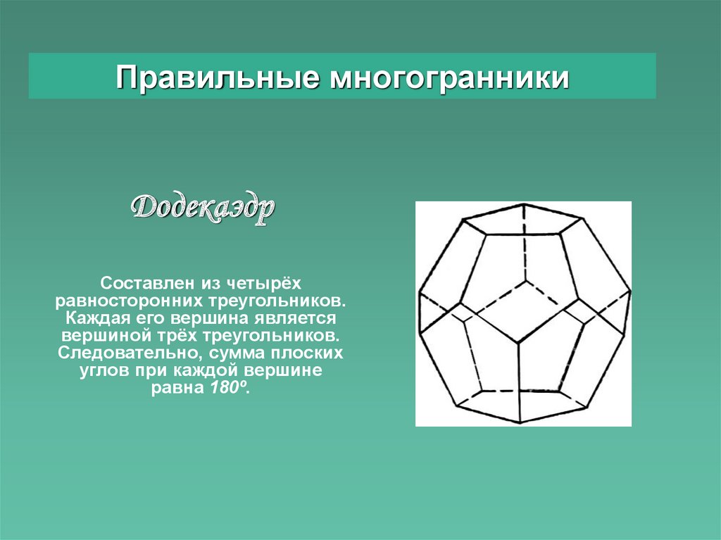 Правильные многогранники в философской картине мира платона