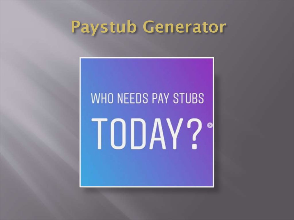 Paystub Generator