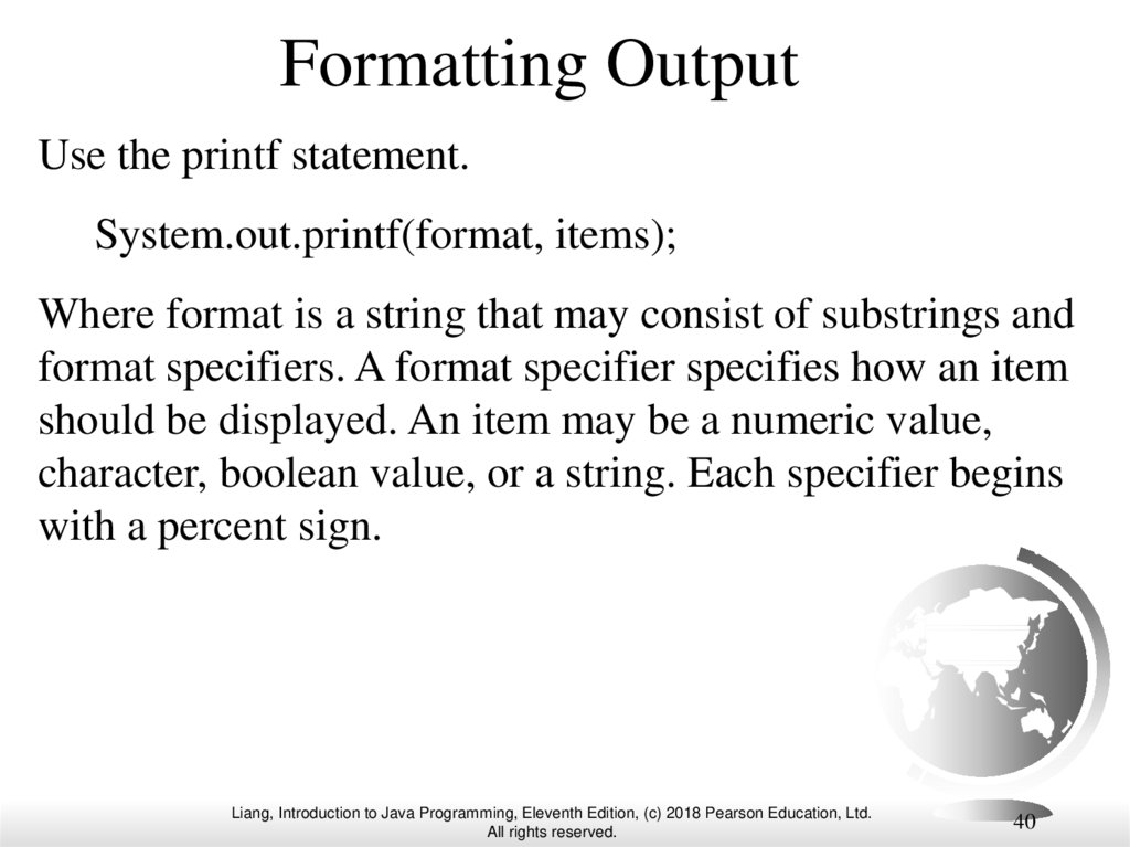 Formatting Output