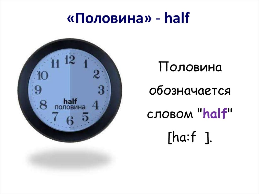 Половина на английском языке. Четверть часа. Английский предложения с half. Как обозначается половина. Как обозначается пол 9.