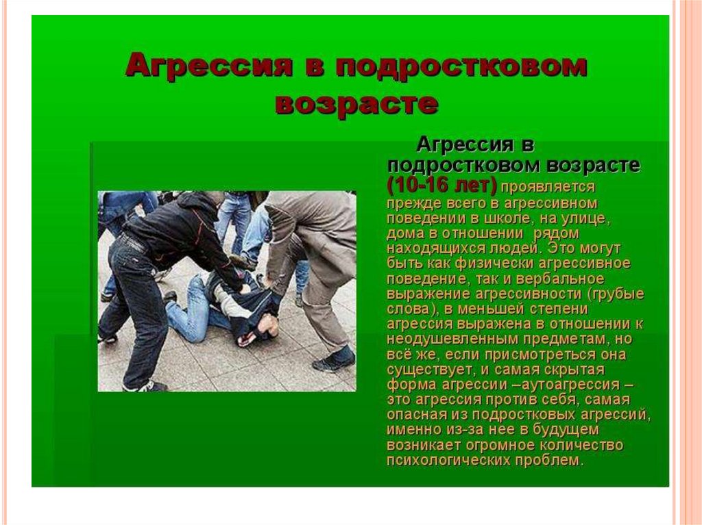 Проект по агрессии подростков