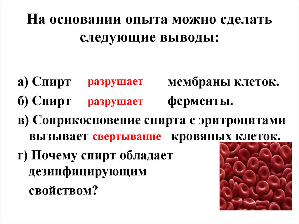 Презентация роль спирта в жизни человека