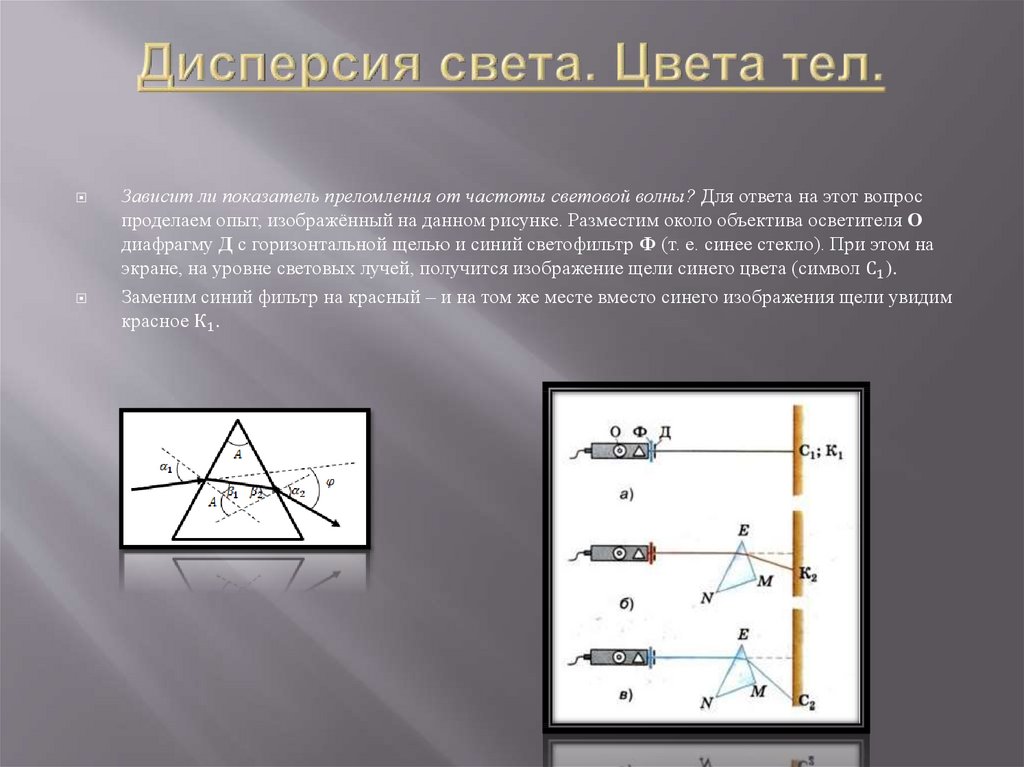 Дисперсия света презентация 11 класс презентация