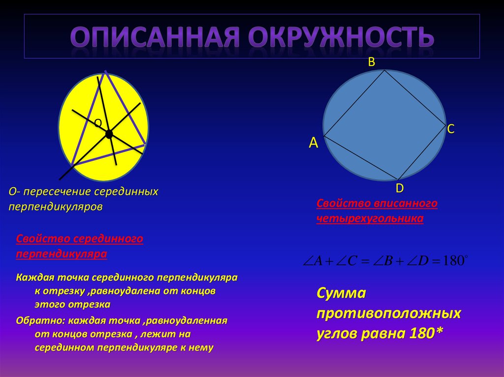 Серединный перпендикуляр описанной окружности