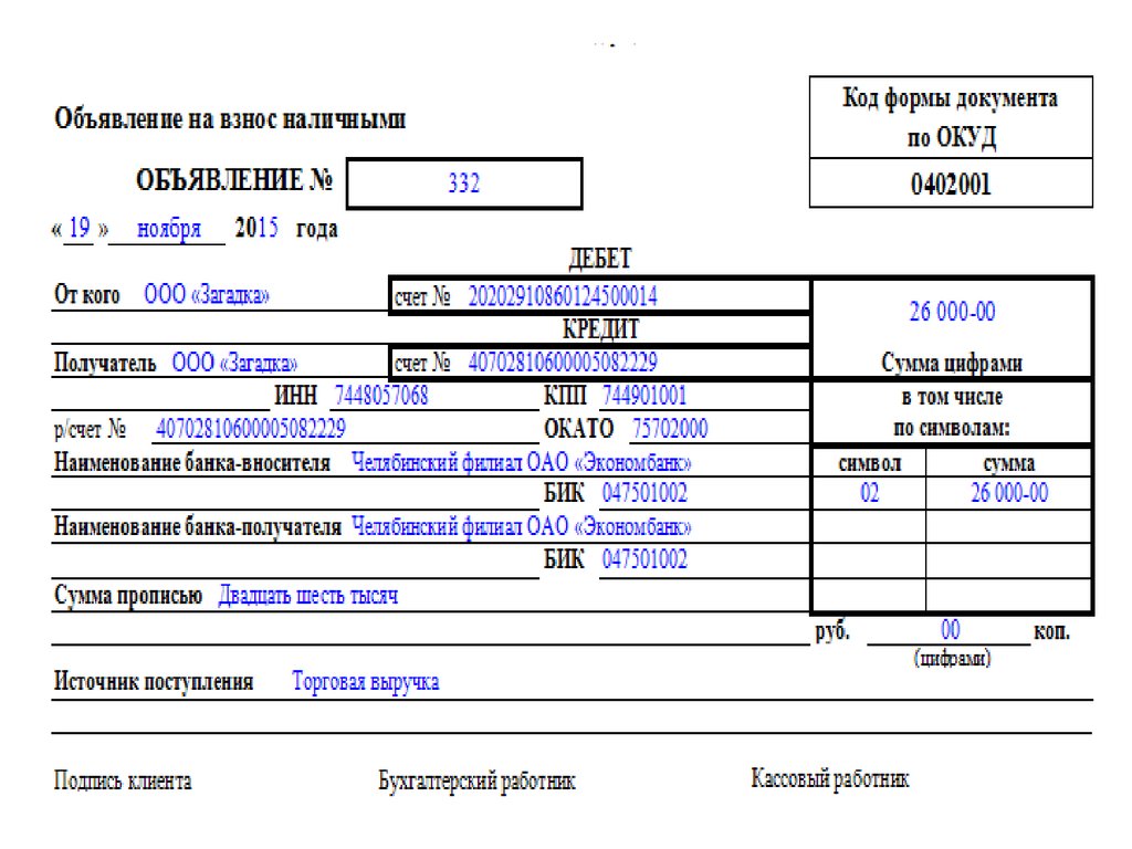 Оформлении операции по расчетному счету. Учёт операций по расчетным и другим счётам в банках.