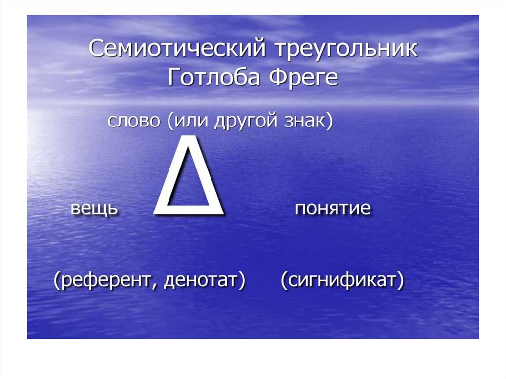 Семиотический. Семиотический треугольник. Треугольник Фреге. Готлоб Фреге треугольник. Семиотика треугольник Фреге.