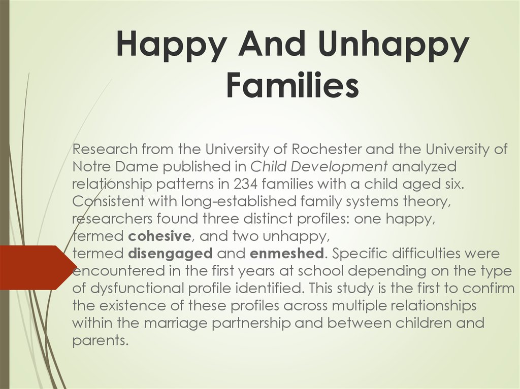 Happy And Unhappy Families