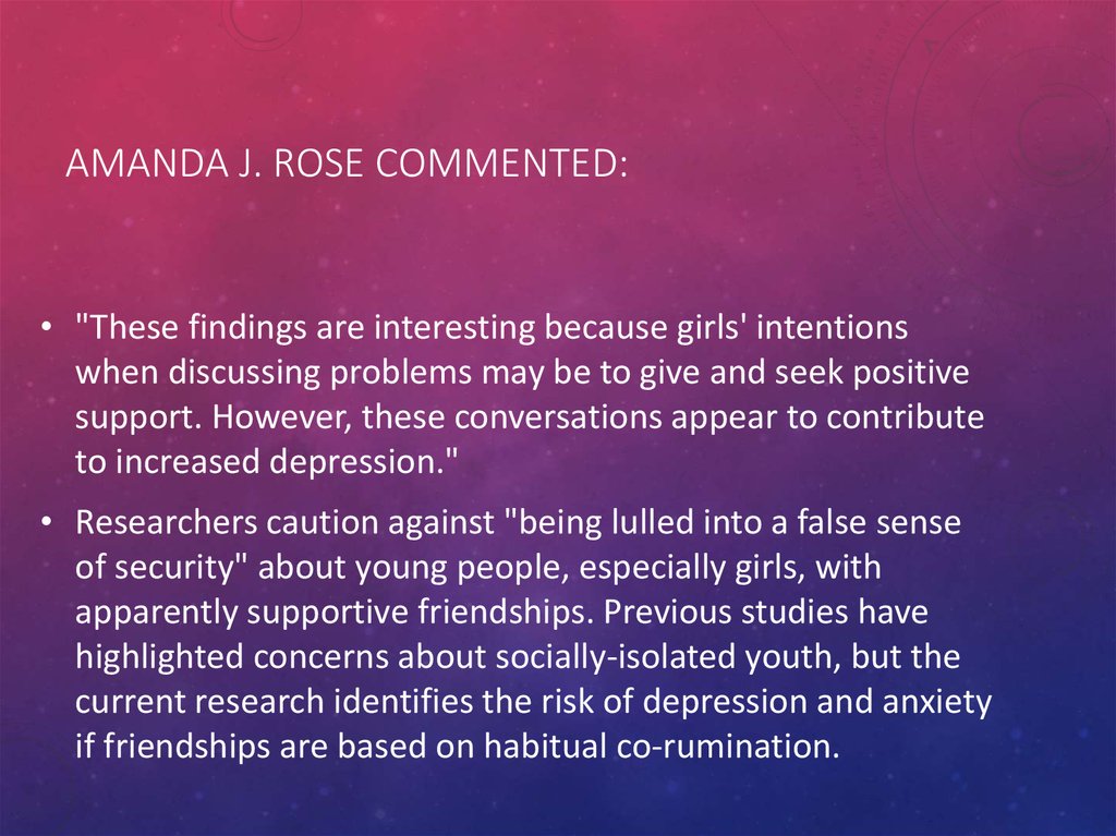 Amanda J. Rose commented: