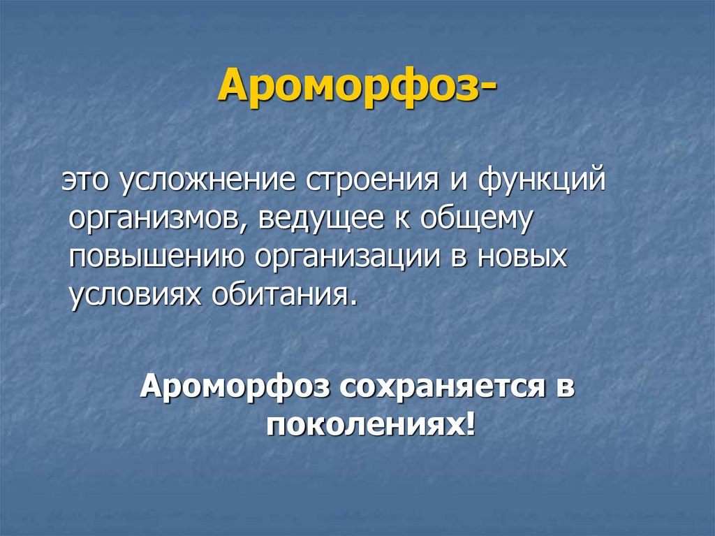 Что из перечисленного относится к ароморфозам