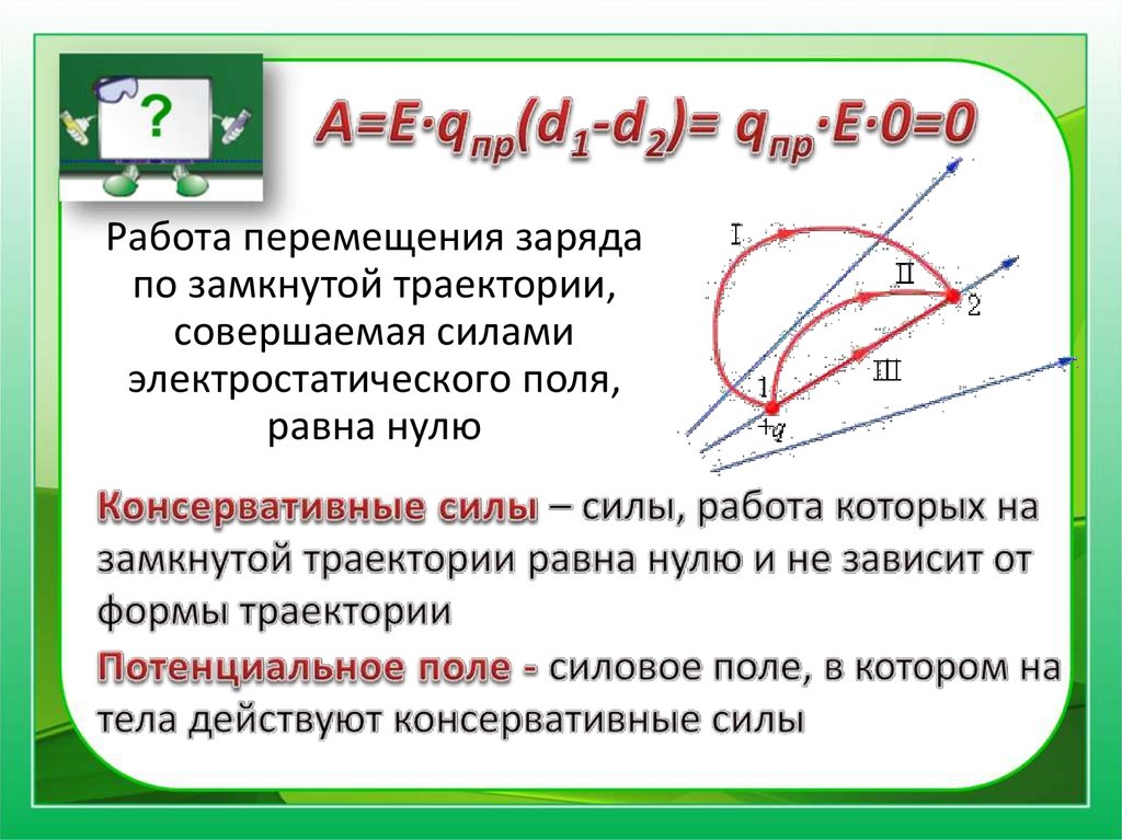 Работа совершаемая силами поля