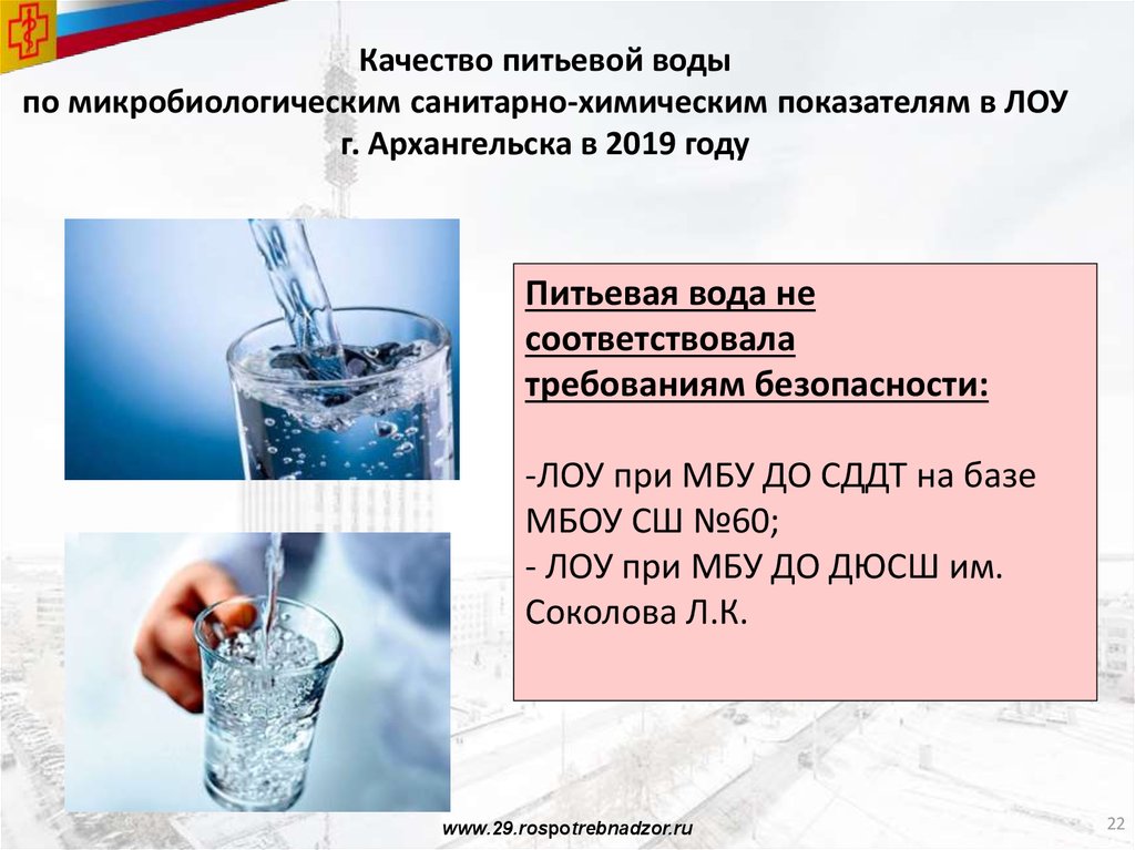 Качество безопасности питьевой воды