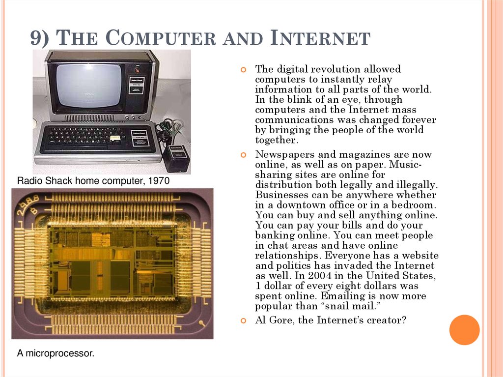 9) The Computer and Internet