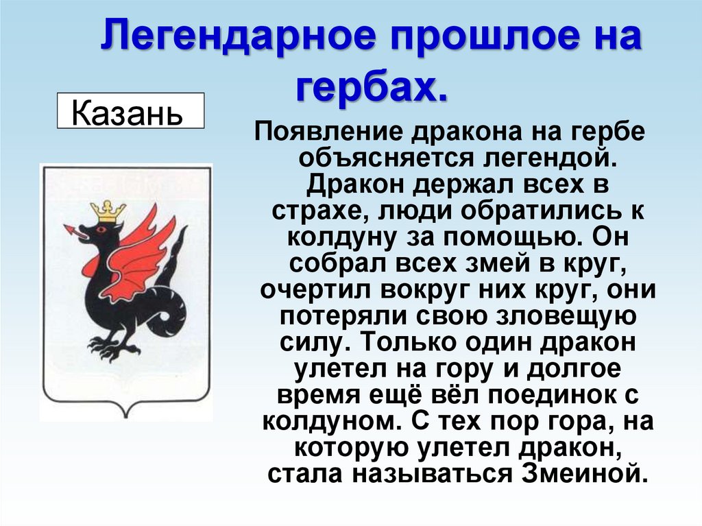 Дракон на гербах городов россии
