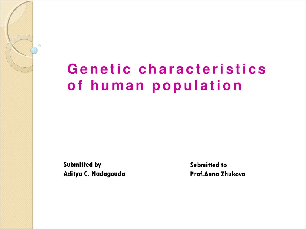 Genetic characteristics of human population