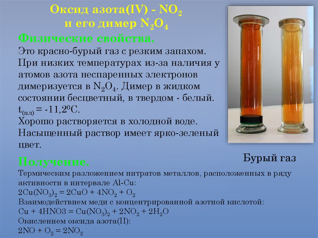 Реагенты оксида азота 4. Оксид азота(IV) – бурый ГАЗ,. No2 "~ ГАЗ бурого цвета. Диоксид азота бурый ГАЗ. No2 -- оксид азота (IV).