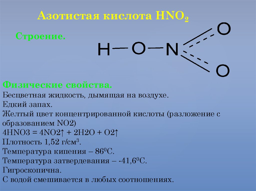 Физические свойства азотная кислота бесцветная. Азотистая кислота hno2. Азотистая кислота формула химическая. Графическая формула азотной кислоты. Структурная формула азотистой кислоты.
