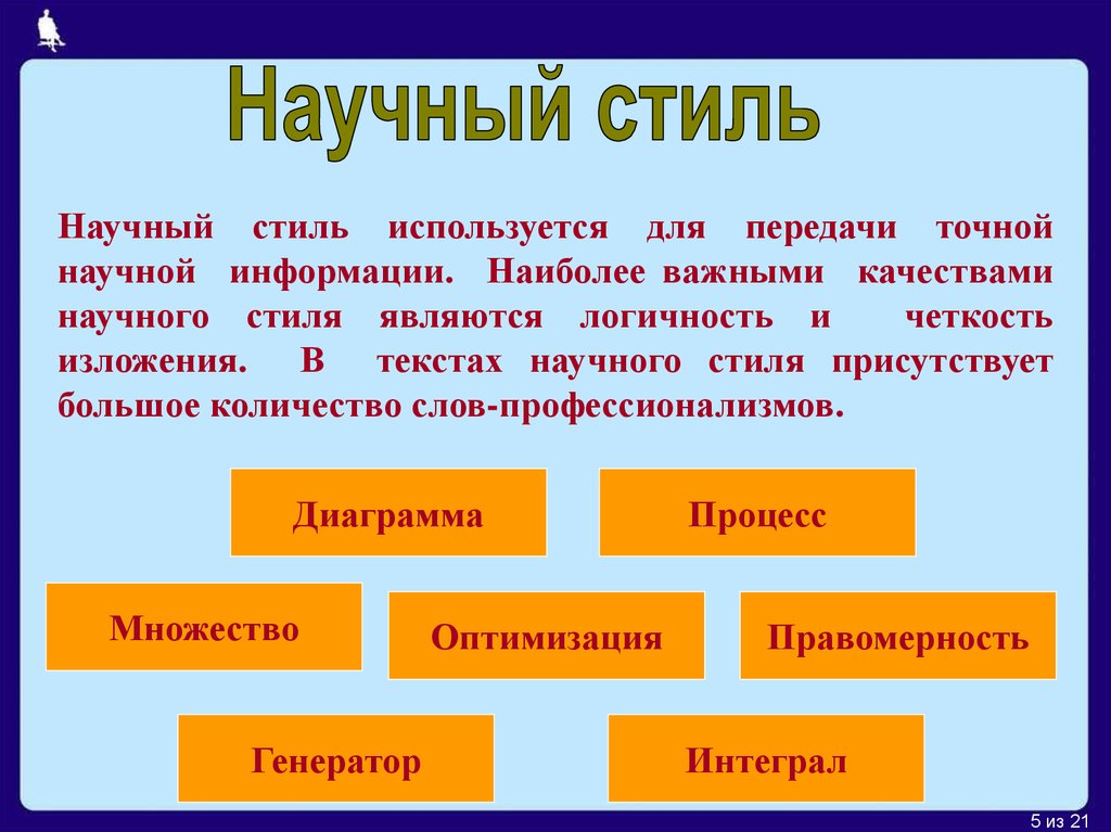 Презентация на тему научный стиль речи 8 класс