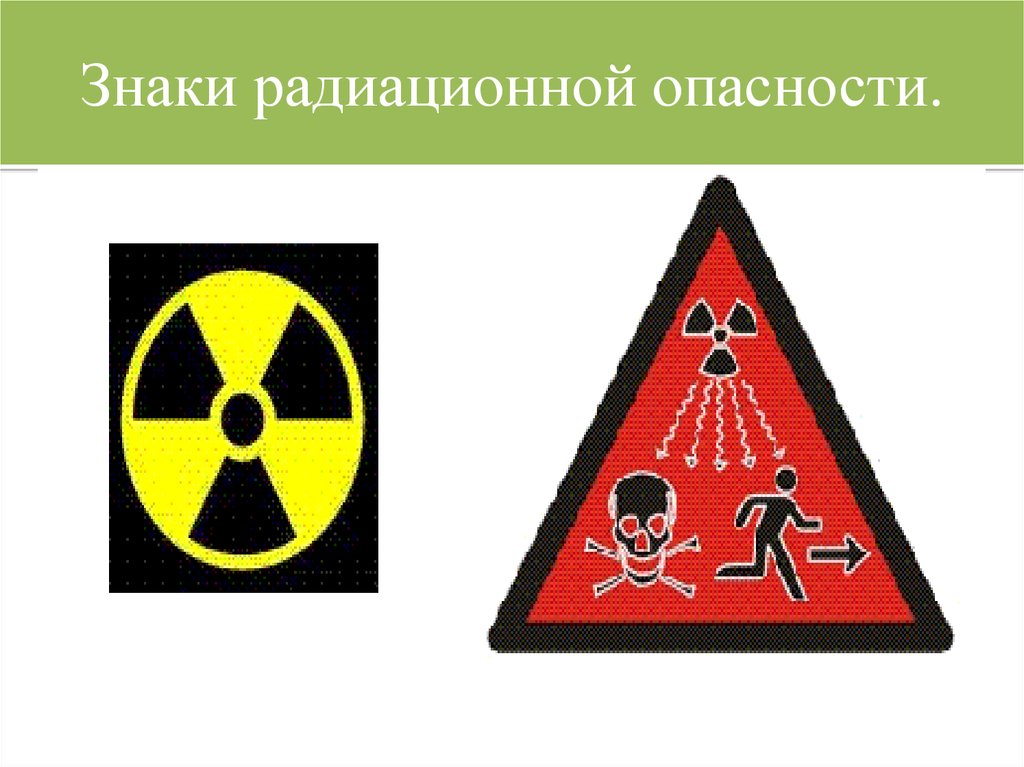 Знаки радиационной опасности.